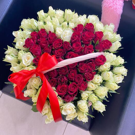 101 Роза В корзине