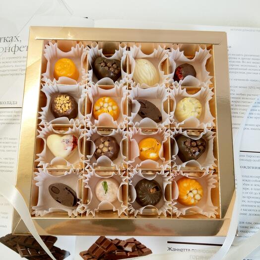 Handmade chocolates " As a gift", 16 pieces