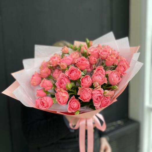 9 кустовых пионовидных роз 🎀спешл дайменшн