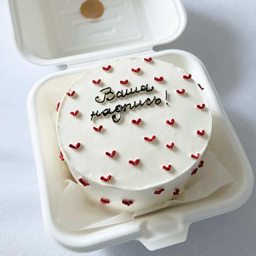 Бенто торт без сахара шоколадный с сердечками коллеге/маме/парню/подруге/мужу/бабушке