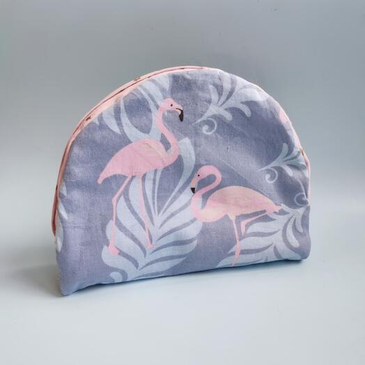 Косметичка "Пара фламинго" с сердечками