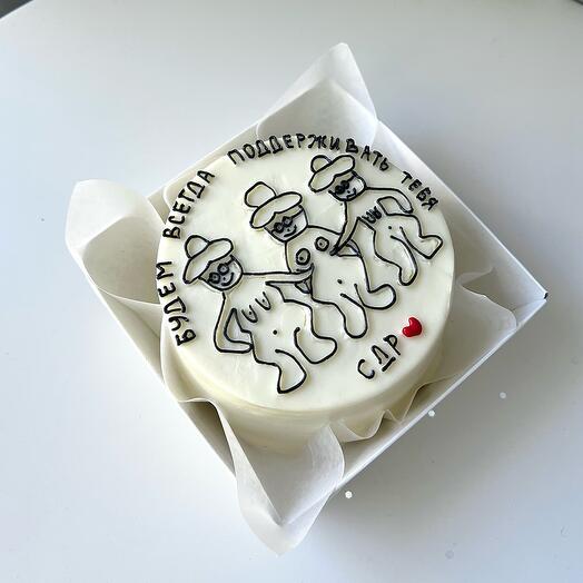 Bento cake with a pattern
