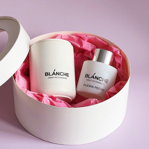 Подарочный набор BLANCHE (аромасвеча 150 мл и диффузор 50 мл на выбор)