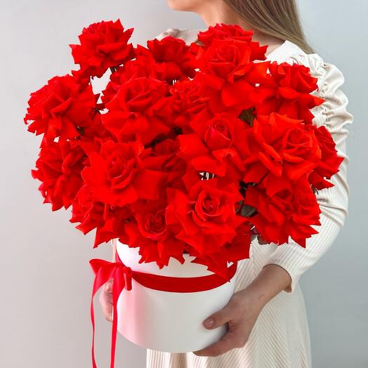 Французские розы в коробке на 14 февраля 💞