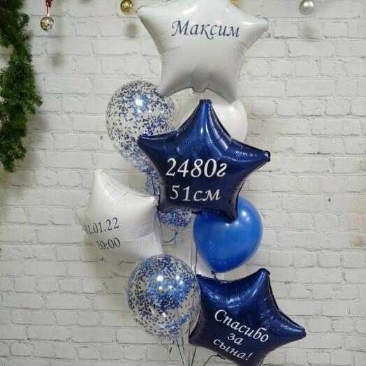 Фонтан из гелиевых шаров метрика (10 шаров)
