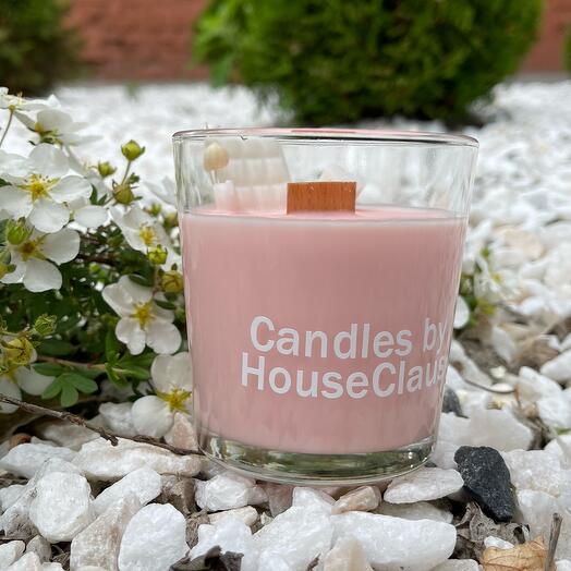 Свеча из натурального воска аромат клюква, 130мл