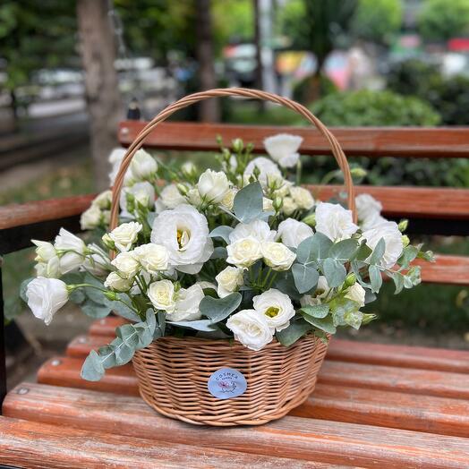 White Flowers in basket