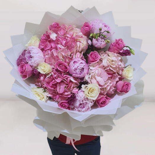 Peony N Pink Hydrangea Bouquet