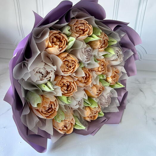 Букет из зефира сиреневый