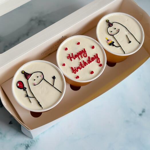 Набор тортиков в стакане «happy birthday