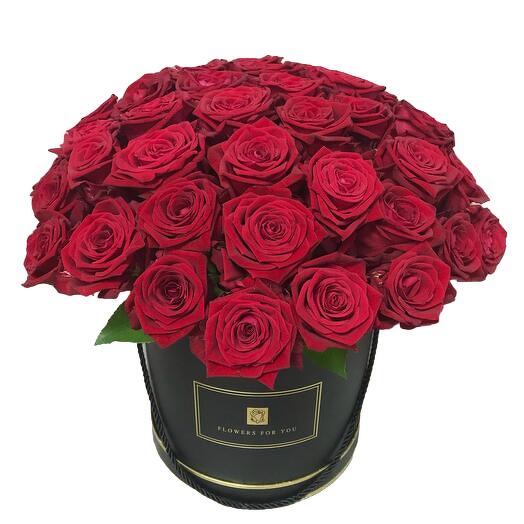 Box of 51 roses Red roses in a black box