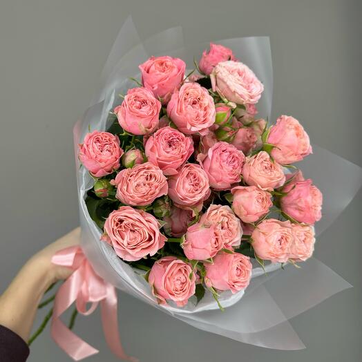 Bouquet of peony-shaped roses Coral tenderness