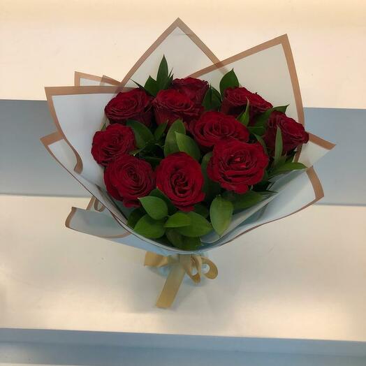 Ten Red Roses Bouquet