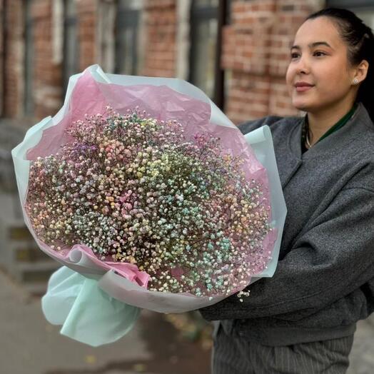 💗Объёмный букет из гипсофилы пастельных оттенков