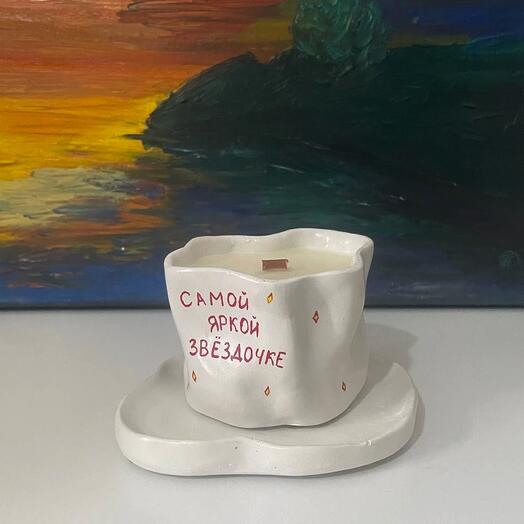 Свеча с оформлением и ароматом на выбор ·K19·