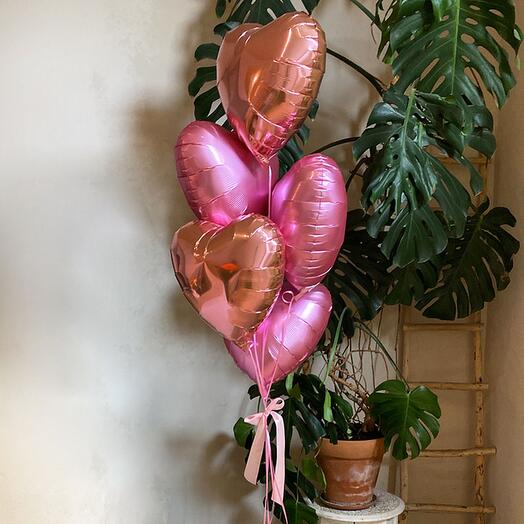 Букет розовые сердца