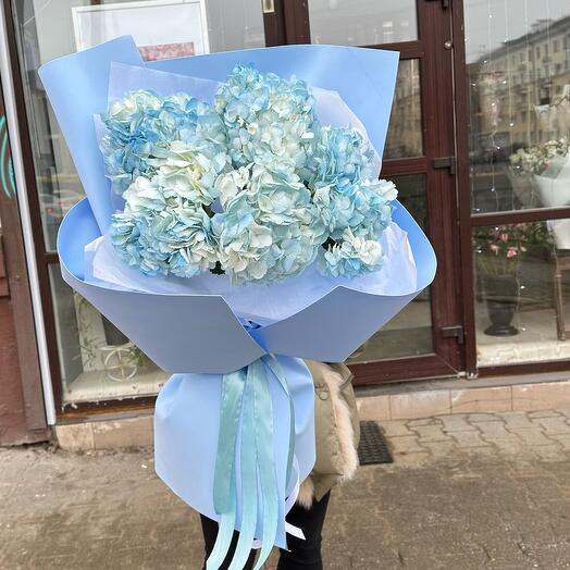 Букет из голубых гортензий🩵