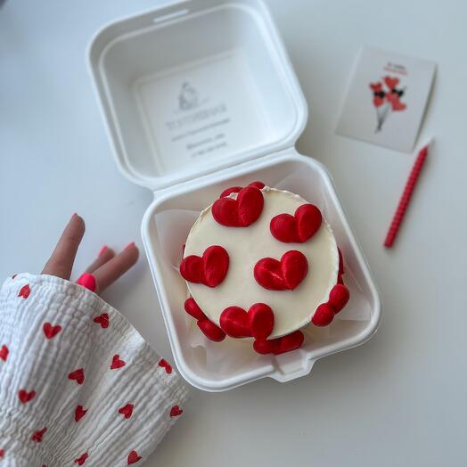Бенто торт с сердцами день влюбленных