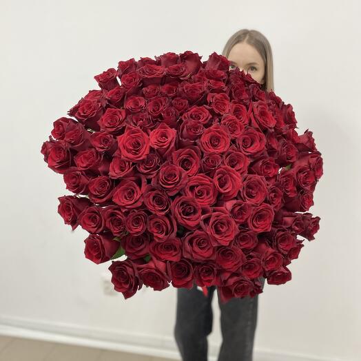 Wow- Букет из 101 красной розы Эквадор / 88 / Доставка Тюмень