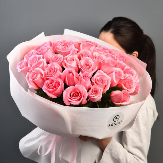 Монобукет из 51 розовой розы