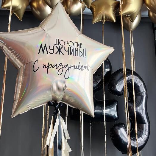 Воздушные шары под потолок на 23 февраля