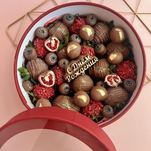 Mezcla de fresa / frambuesa / arándano en Caja de chocolate 21 cm