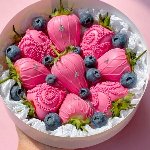 Chocolate-covered strawberries and Peonies