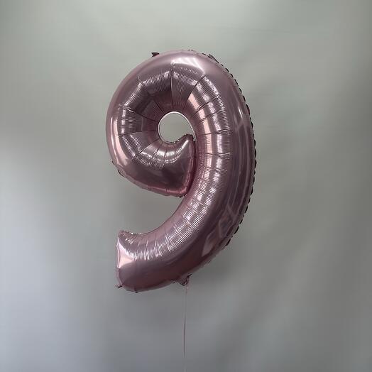Цифра нежно розовая «9»