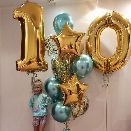 Набор шаров на 10 лет сына, дочки, девочки, мальчика