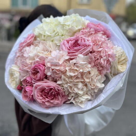 NEW🔥🔥Букет Гортензий и пионовидных роз