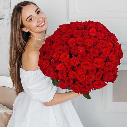 Букет из 101 красной розы Голландия (моно 1737)