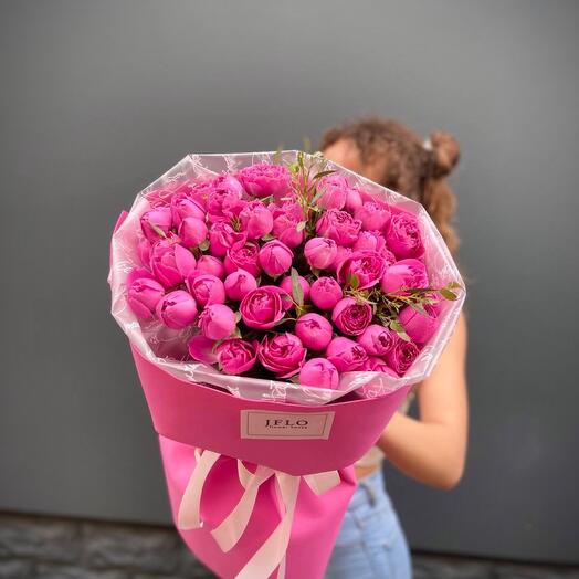 Bouquet of peony-shaped roses Misty Bubbles «Asiana»