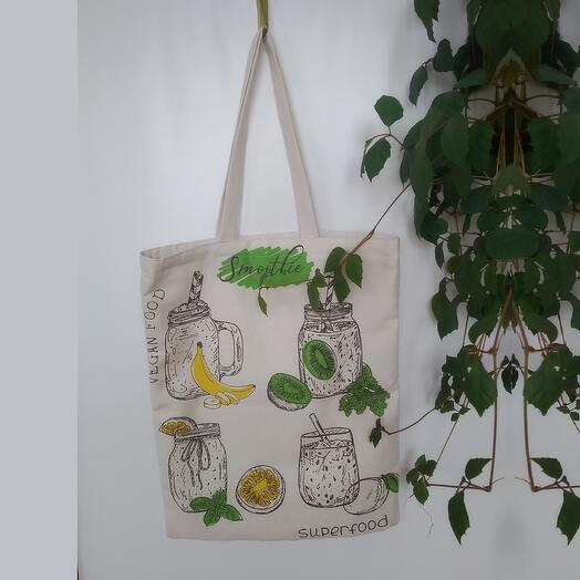 Сумка из ткани через плечо для покупок "Смузи"