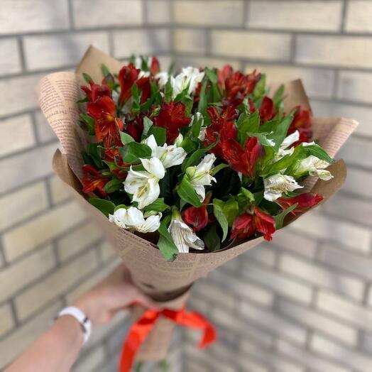 Букет красное белое