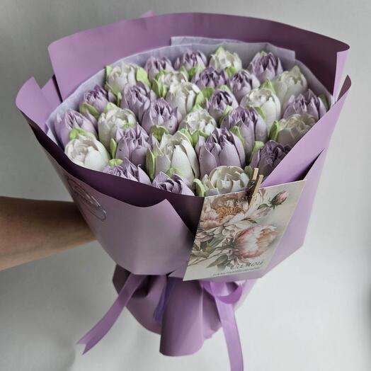 Съедобный букет зефирные тюльпаны