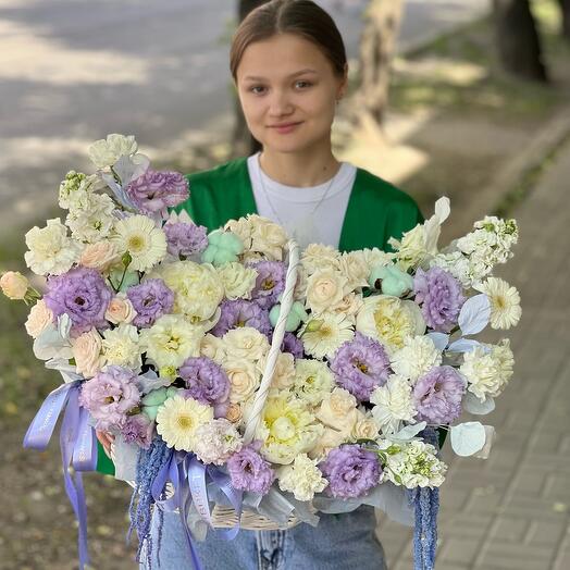 Корзина Премиум сиреневая нежность 💜