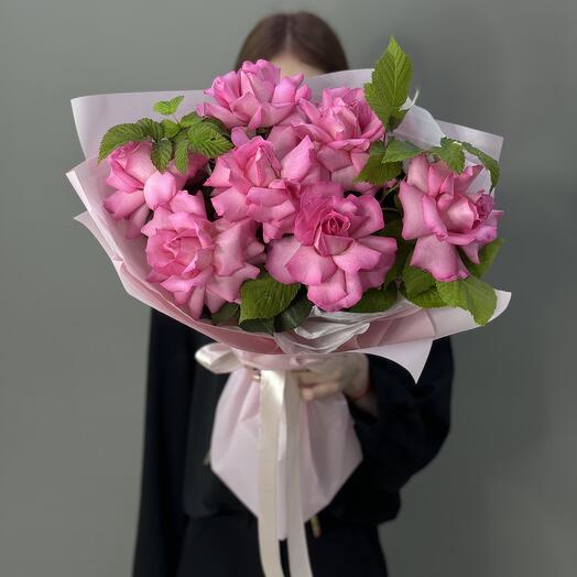 Французские розы с малиной🌸/ цветы с доставкой в Уфе