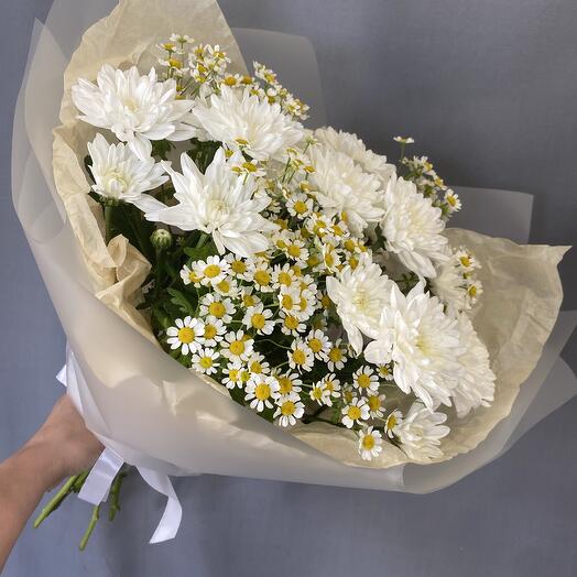 Букет с хризантемой и танацетумом🌷