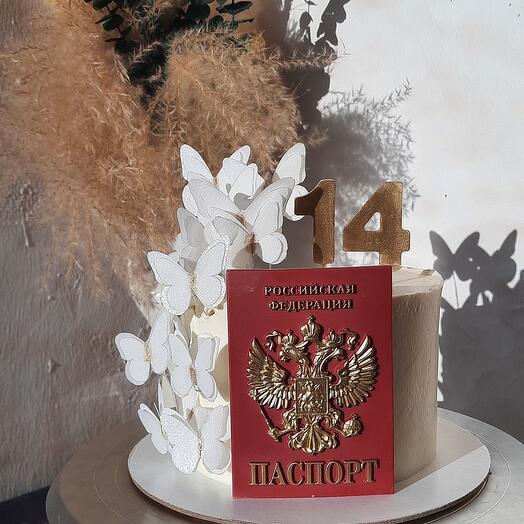 Торт на 14 лет с паспортом