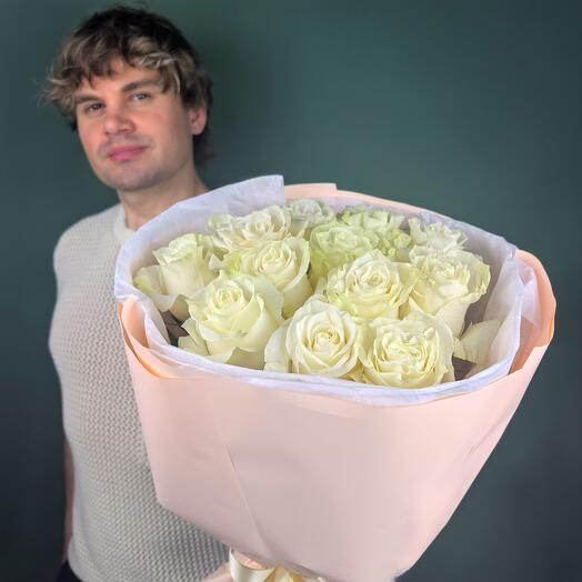 Роза Мондиаль в оформлении 15 шт