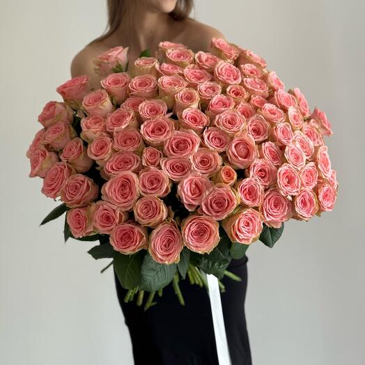 🍑 Огромный букет из 101 Розы Софи Лорен «Bloom room» 👍