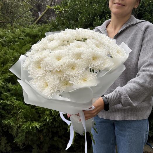 🎁 + Белоснежный букет из кустовой хризантемы