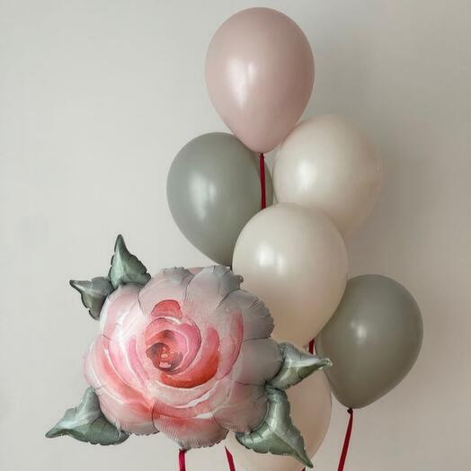 Фонтан шаров "Осенняя роза"