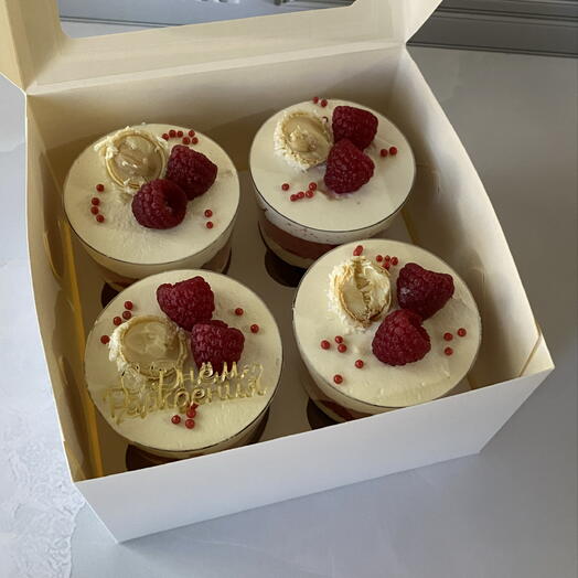 Трайфлы красный бархат, набор 4 штуки, подарок на день рождения