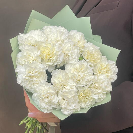 Букет гвоздик White 15 шт