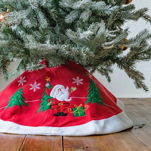 "Юбка" под основание елки ПРАЗДНИЧНОЕ ОБАЯНИЕ - САНТА, 90 см, Kaemingk