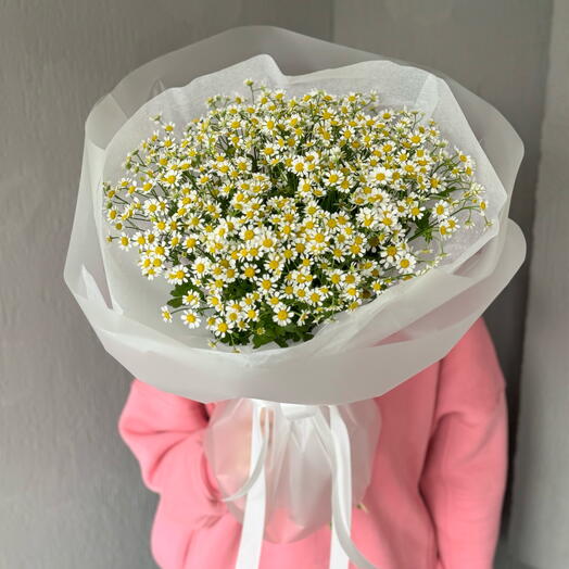 Букет импортной полевой ромашки (танацетум) 🌸