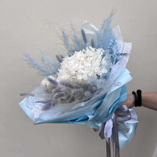 Букет из сухоцветов «Голубая лагуна»