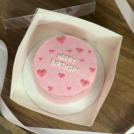 Бенто тортик розовый ,, Happy Birthday ‘