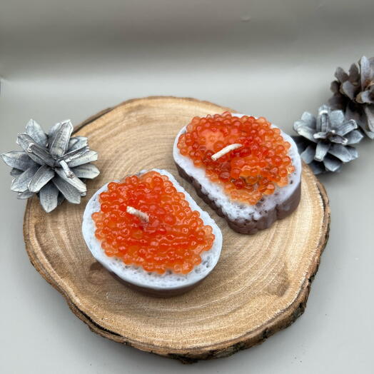 Набор свечей бутербродов с красной икрой